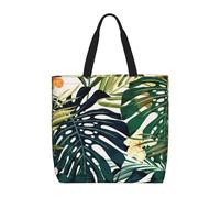 zkyfll Tropical Summer Hawaiian Flower Palm Leaves print Tote Bag for Women Reusable Shopping Bag Large Beach Bag Travel Vacation Work