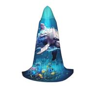 zkyfll Unique 3D Animal dolphin Print Small size Hooded Cloak Halloween Costume,Halloween Cosplay Witch,Robe Cape