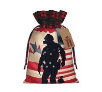 zkyfll US Military Soldiers Patriotic Memorial Day print Christmas Drawstring Gifts Bags Color matching gifts bag birthdays gifts-wrapping