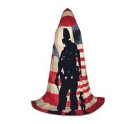 zkyfll US Military Soldiers Patriotic Memorial Day Print Small size Hooded Cloak Halloween Costume,Halloween Cosplay Witch,Robe Cape
