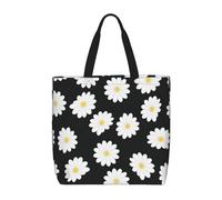 zkyfll White Daisy 2 print Tote Bag for Women Reusable Shopping Bag Large Beach Bag Travel Vacation Work