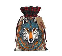 zkyfll wolf motifs colorful draw02 print Christmas Drawstring Gifts Bags Color matching gifts bag birthdays gifts-wrapping