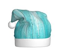 zkyfll Wooden Planks Texture Wallpaper print Christmas Santa Hat Plush Funny Christmas Hat For Adult,Christmas Party
