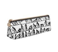 zkyfll Wrestlers Sports print personalized Pencil Case Leather Pencil Pouch Stationery Organizer Makeup Bag