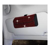 ZKYUCH Bling Full Rhinestone Car Sunglasses Holder, Sparkle Sun Visor Organizer Pouch, Universal Fit for All Vehicles, Multiple Color Options,Color2