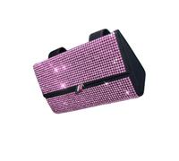 ZKYUCH Bling Rhinestone Car Sunglasses Holder, Sparkle Organizer Pouch for Eyeglasses, Cards & Small Items, Universal Fit for All Vehicles, Multiple Colors,Color4