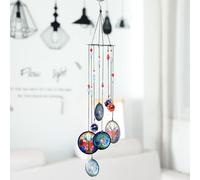 ZKYUCH Creative Printed Iron Sheet Metal Feng Shui Wind Chime Hanging Decoration For Home, Courtyard, Outdoor Decoration, Color2