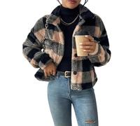 ZKYUCH Double Sided Plush Warm Printed Button Casual Cardigan Jacket For Women's Fashion,Color1,S