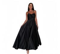 ZKYUCH Women’s Satin Cowl Neck Maxi Dress, Spaghetti Strap Backless Formal Evening Gown With High Slit,Lightweight Party Dress,Color1,M