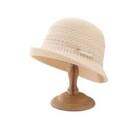 ZKYUCH Women's Packable Knit Bucket Hat With Pearl Bead Accent - Lightweight Summer Sun Hat For Beach Travel,Color1