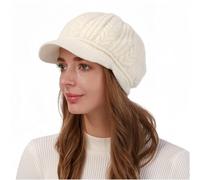 ZKYUCH Womens Winter Bonnet Hat Girls Cable Knitted Warm Newsboy Cabbie Beret Cloche Casual Bucket Bowler Hat Skull Beanie With Visor,Color2