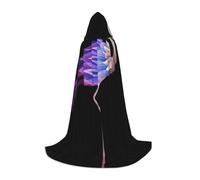 Zkzbdplk Abstract Flamingo Printed Long Hooded Cape For Teenagers Cosplay Role Party Festival Halloween Costumes