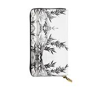 ZKZBDPLK Bamboo Tree Image Chinese Calligraphy Print Exceptional Leather Long Wallet - Premium Quality Clutch with Full Print Design - A Splendid Statement of Class and Durability
