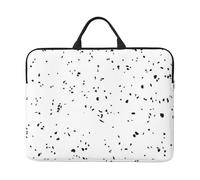 ZKZBDPLK Black White Speck Printed 14 In Waterproof Laptop Case, Portable Handle, 600d Oxford Cloth Strong And Durable For Work Travel On Business