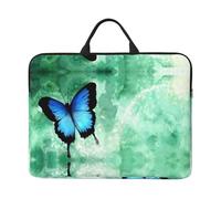 ZKZBDPLK Blue Butterfly Pattern Printed 14 In Waterproof Laptop Case, Portable Handle, 600d Oxford Cloth Strong And Durable For Work Travel On Business