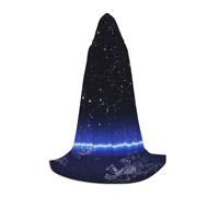 Zkzbdplk Blue Constellation Galaxy Printed Long Hooded Cape For Teenagers Cosplay Role Party Festival Halloween Costumes