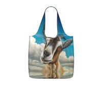 ZKZBDPLK Blue Goat Print Print Storage Bag With A Drawstring Backpack For Shopping, Commuting & Travel