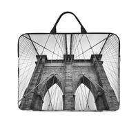 ZKZBDPLK Brooklyn Bridge Printed 14 In Waterproof Laptop Case, Portable Handle, 600d Oxford Cloth Strong And Durable For Work Travel On Business