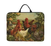 ZKZBDPLK Chickens And Farm Printed 14 In Waterproof Laptop Case, Portable Handle, 600d Oxford Cloth Strong And Durable For Work Travel On Business