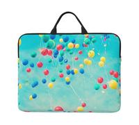 ZKZBDPLK Colorful Balloons Blue Sky Printed 14 In Waterproof Laptop Case, Portable Handle, 600d Oxford Cloth Strong And Durable For Work Travel On Business
