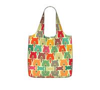 ZKZBDPLK Colorful Bears Print Storage Bag With A Drawstring Backpack For Shopping, Commuting & Travel