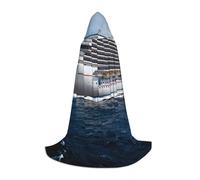 Zkzbdplk Cruise Ship Printed Long Hooded Cape For Teenagers Cosplay Role Party Festival Halloween Costumes