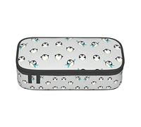 ZKZBDPLK Cute Penguin Print High Capacity Layered Pencil Case - Versatile Organizer Pouch with Full Print - Made from Durable Oxford Cloth