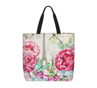 ZKZBDPLK Dragonfly French Tower Print Stylish Single Shoulder Tote Bag – Spacious, Lightweight, And Water-Resistant For Everyday Use