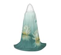 Zkzbdplk Dragonfly With Water Lily Printed Long Hooded Cape For Teenagers Cosplay Role Party Festival Halloween Costumes
