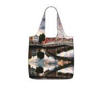 ZKZBDPLK Dublin Ireland Ha Penny Bridge River Print Storage Bag With A Drawstring Backpack For Shopping, Commuting & Travel