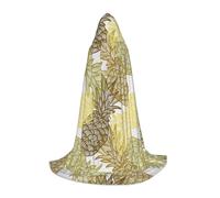 Zkzbdplk Exotic Tropical Pineapples Printed Long Hooded Cape For Teenagers Cosplay Role Party Festival Halloween Costumes