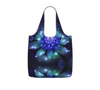ZKZBDPLK Fantasy Blue Flower Print Storage Bag With A Drawstring Backpack For Shopping, Commuting & Travel