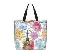 ZKZBDPLK French Paris Tour Eiffel Tower Print Stylish Single Shoulder Tote Bag – Spacious, Lightweight, And Water-Resistant For Everyday Use