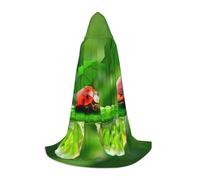 Zkzbdplk Funny Ladybug Printed Long Hooded Cape For Teenagers Cosplay Role Party Festival Halloween Costumes