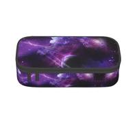 ZKZBDPLK Galaxy Starry Space Purple Starry Print High Capacity Layered Pencil Case - Versatile Organizer Pouch with Full Print - Made from Durable Oxford Cloth