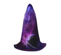 Zkzbdplk Galaxy Starry Space Purple Starry Printed Long Hooded Cape For Teenagers Cosplay Role Party Festival Halloween Costumes