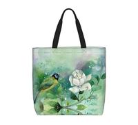 ZKZBDPLK Gardenia Flowers Birds Print Stylish Single Shoulder Tote Bag – Spacious, Lightweight, And Water-Resistant For Everyday Use