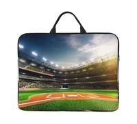 ZKZBDPLK Green Baseball Field Backdrop Printed 14 In Waterproof Laptop Case, Portable Handle, 600d Oxford Cloth Strong And Durable For Work Travel On Business