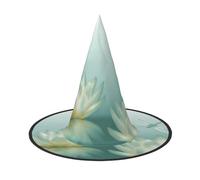ZKZBDPLK Halloween Pointy Hat Dragonfly With Water Lily Print Halloween Decorative Hat