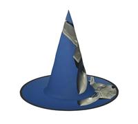 ZKZBDPLK Halloween Pointy Hat Flying Airplane Print Halloween Decorative Hat