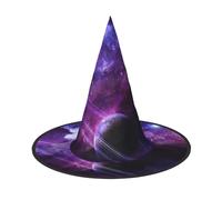 ZKZBDPLK Halloween Pointy Hat Galaxy Starry Space Purple Starry Print Halloween Decorative Hat