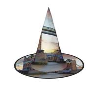 ZKZBDPLK Halloween Pointy Hat Historic Old Tower Bridge London Print Halloween Decorative Hat