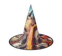 ZKZBDPLK Halloween Pointy Hat Human Anatomy Heart Chart Print Halloween Decorative Hat