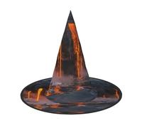 ZKZBDPLK Halloween Pointy Hat Kilauea Volcano Print Halloween Decorative Hat