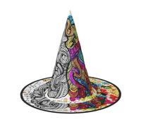 ZKZBDPLK Halloween Pointy Hat Left And Right Brain Advantage Print Halloween Decorative Hat