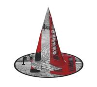 ZKZBDPLK Halloween Pointy Hat London Red Telephone Booth Print Halloween Decorative Hat