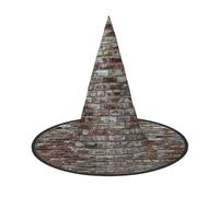 ZKZBDPLK Halloween Pointy Hat Old Brick Wall Print Halloween Decorative Hat