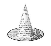 ZKZBDPLK Halloween Pointy Hat Parisian Coffee Eiffel Tower Print Halloween Decorative Hat
