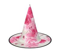 ZKZBDPLK Halloween Pointy Hat Pink Flowers Print Halloween Decorative Hat