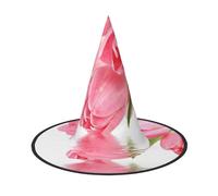 ZKZBDPLK Halloween Pointy Hat Pretty Pink Floral Print Halloween Decorative Hat